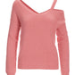 Cut Out One Shoulder Shaker Sweater Pink Icing