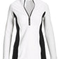 B-Active Half Zip Ruched Long Sleeve Top White/Black