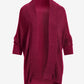 Short Effortless Cardigan Sweater Maroon