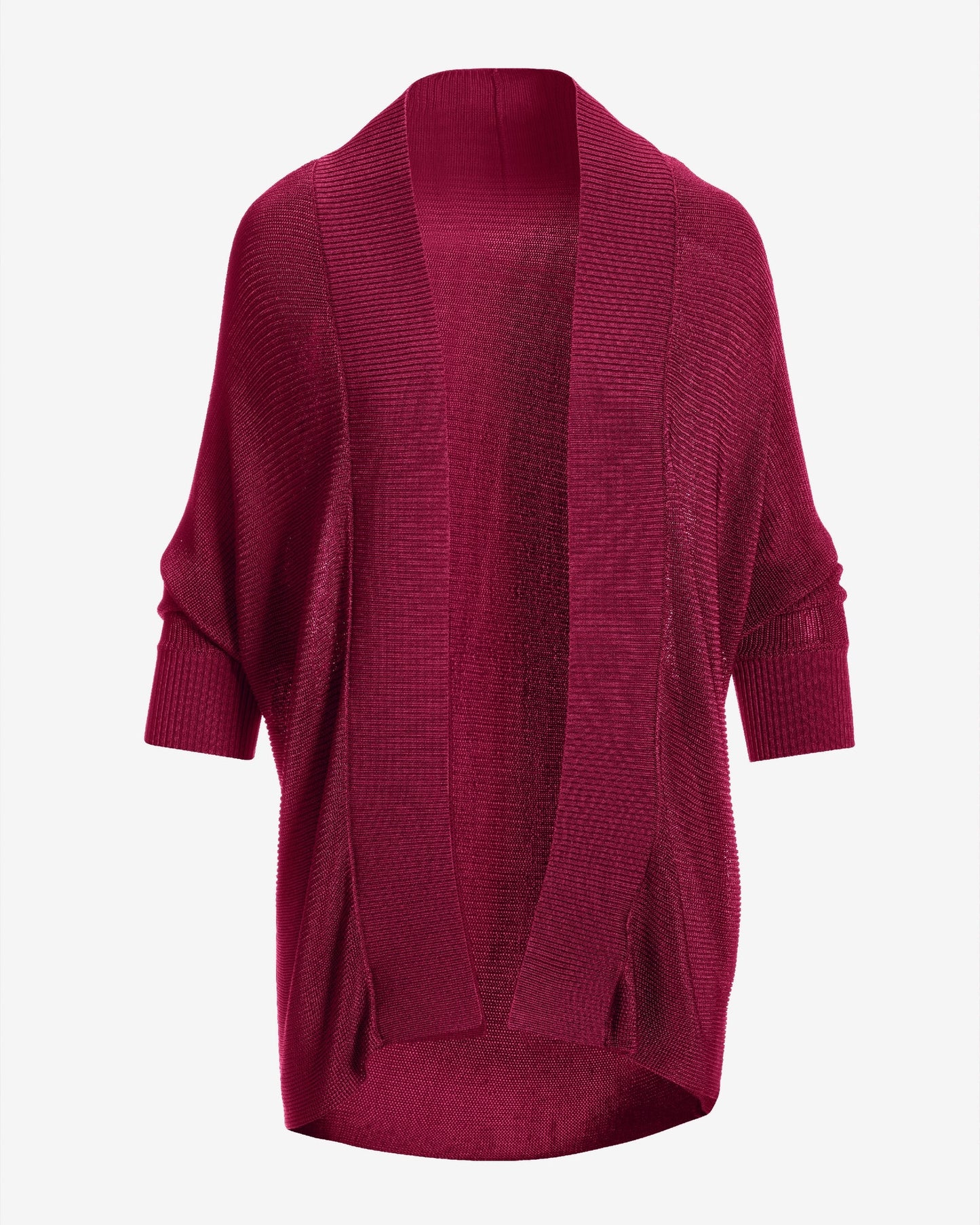 Short Effortless Cardigan Sweater Maroon