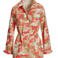 chic camo print studded utility jacket Pink