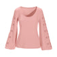 Eyelet-Sleeve Sweatshirt Almond Blossom