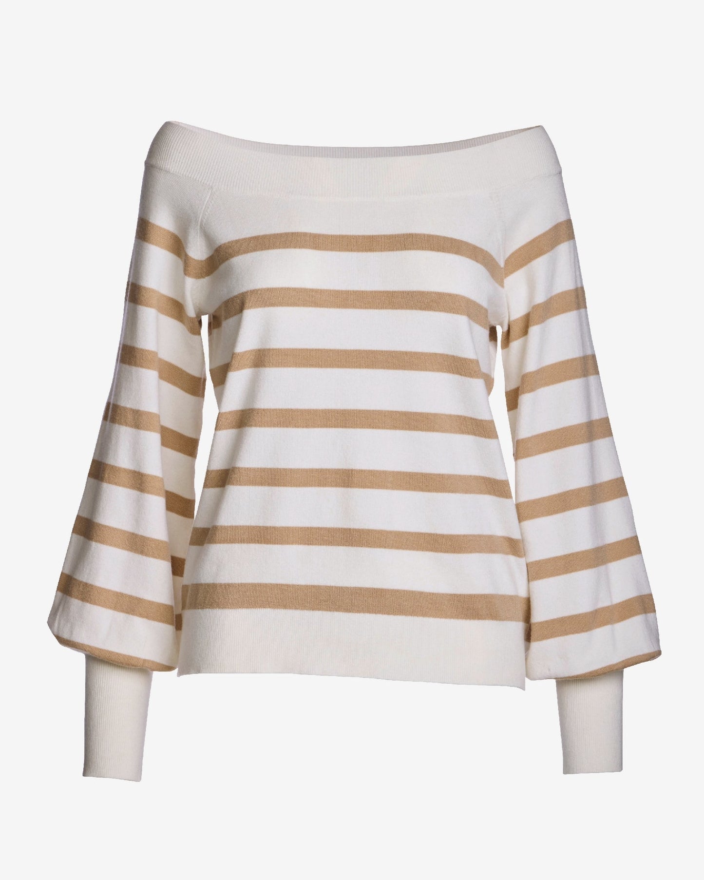 Lightweight Print Slouchy Sweater Tan/Off White