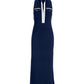 Sleeveless Chic Zip Maxi Dress Navy/White