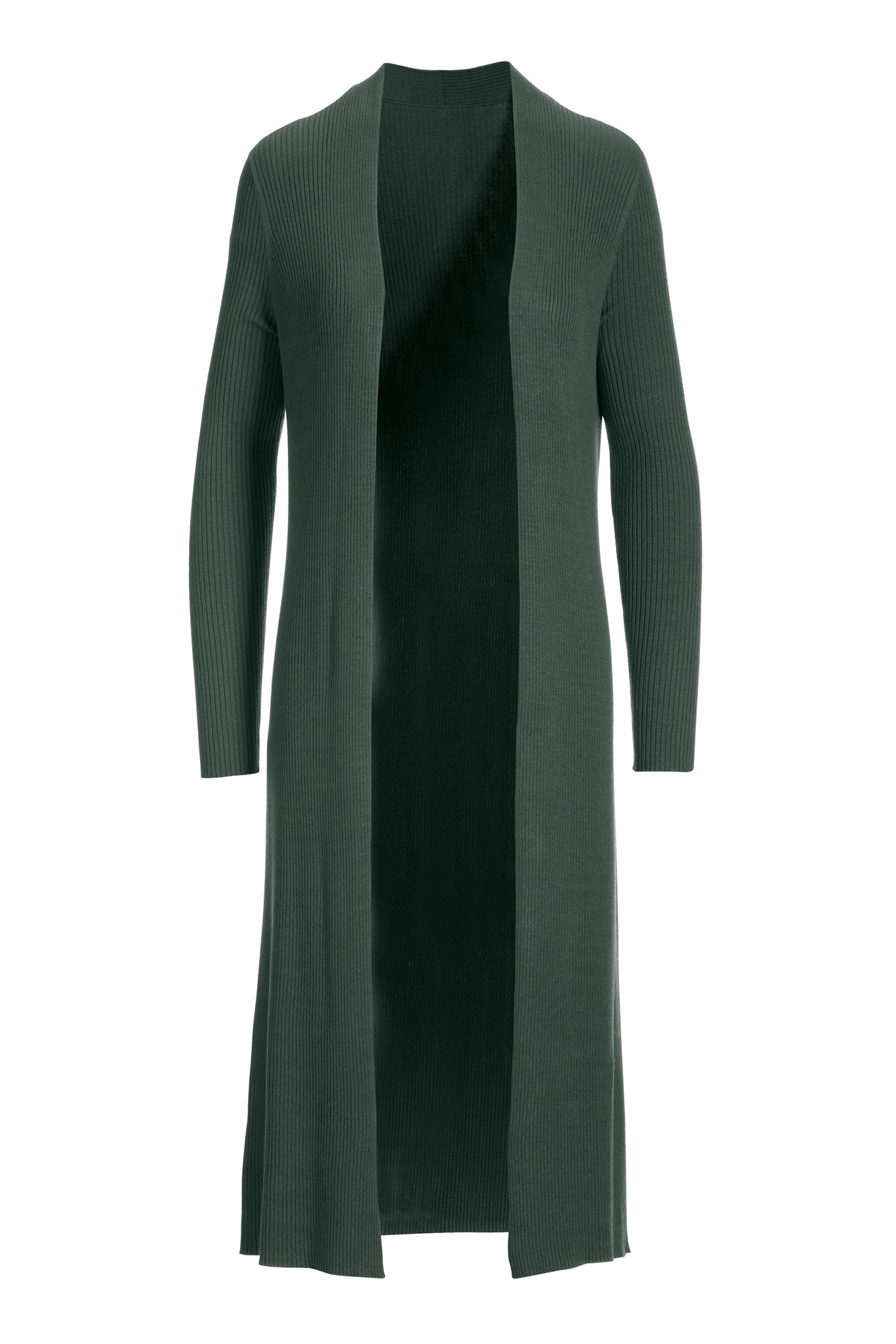 Rib Long Cardigan Sweater Balsam Green