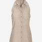 Linen Sleeveless Button-Front Shirt Flax