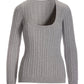 Cable Scoop Neck Sweater Heather Gray