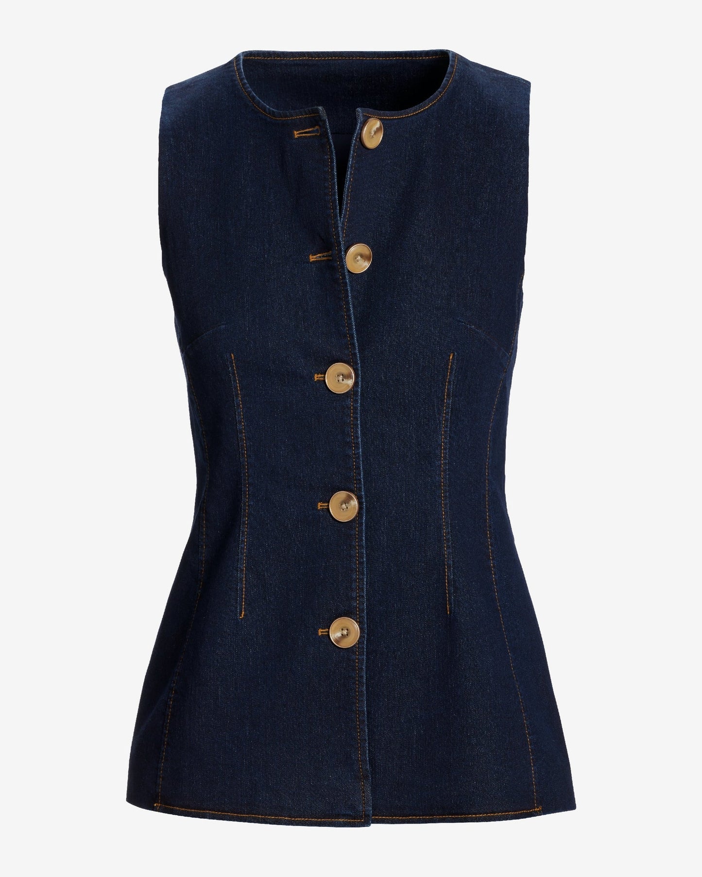 Rinse Tailored Denim Vest Rinse