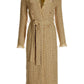 Double Breasted Tweed Duster Gold