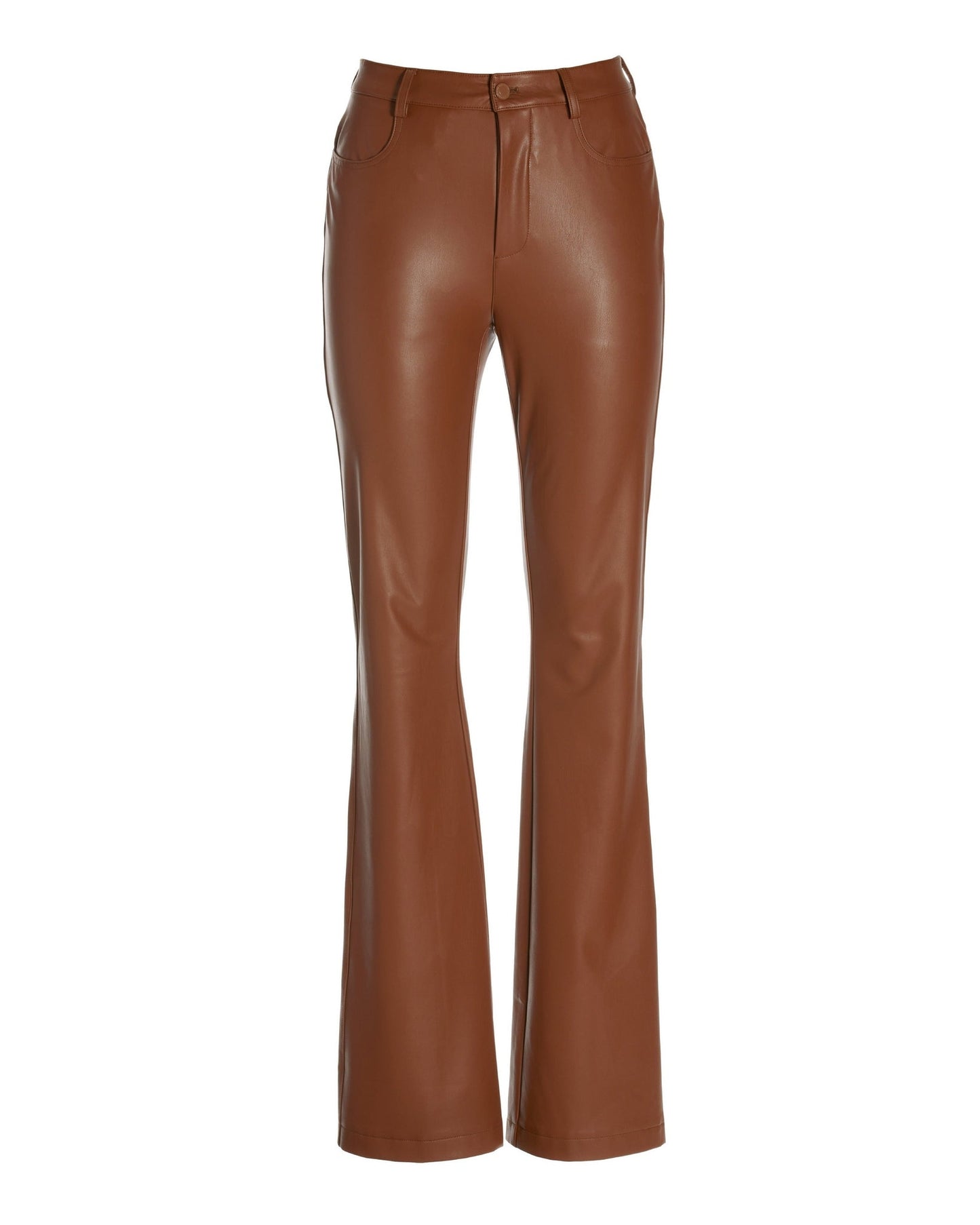 Monterey Five Pocket Faux Leather Bootcut Pant 2BN63 Cognac