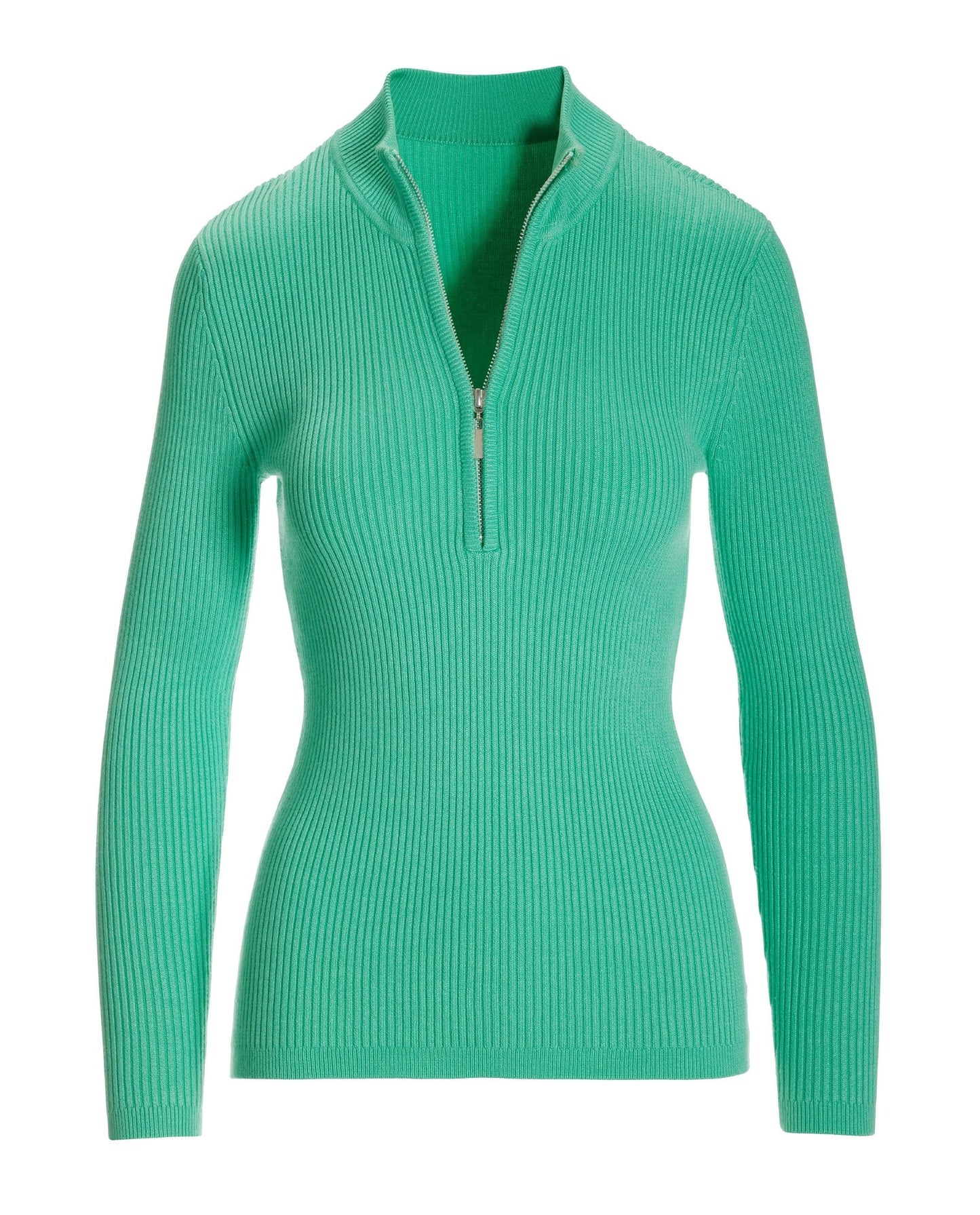 Ribbed Half Zip Up Sweater Bermuda
