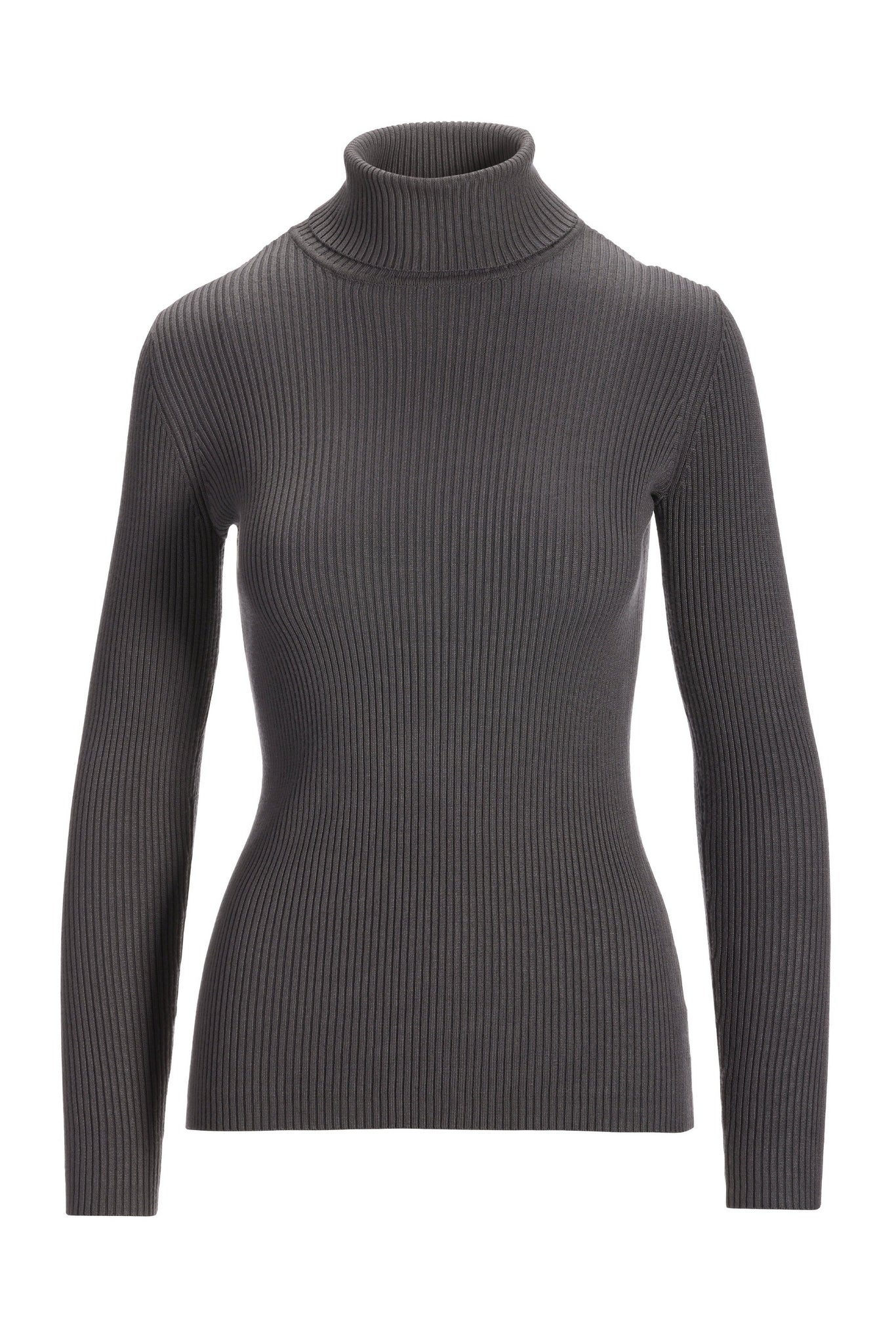 Ribbed Turtleneck Sweater Charcoal