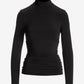 So Chic Ruched Turtleneck Top Black