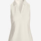 Beyond Travel Sleeveless Collared Top Ivory Coast