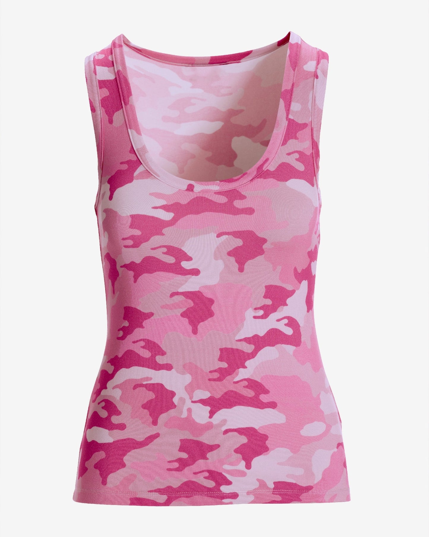 So Effortless La Rose Camo Scoop Neck Tank Top Pink
