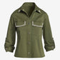 Crystal Trim Effortless Light Weight Jacket Olive