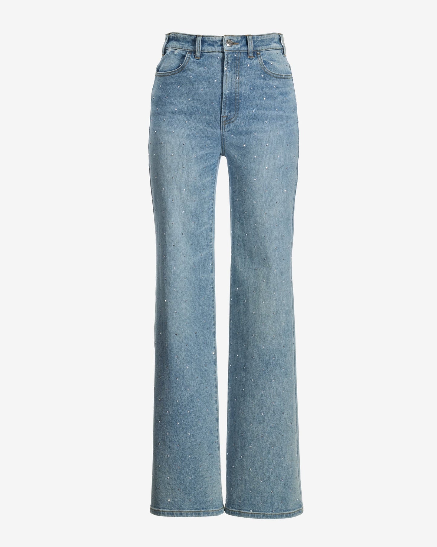 Malibu Scattered Sparkle Wide Leg Jean Light Wash/Silver