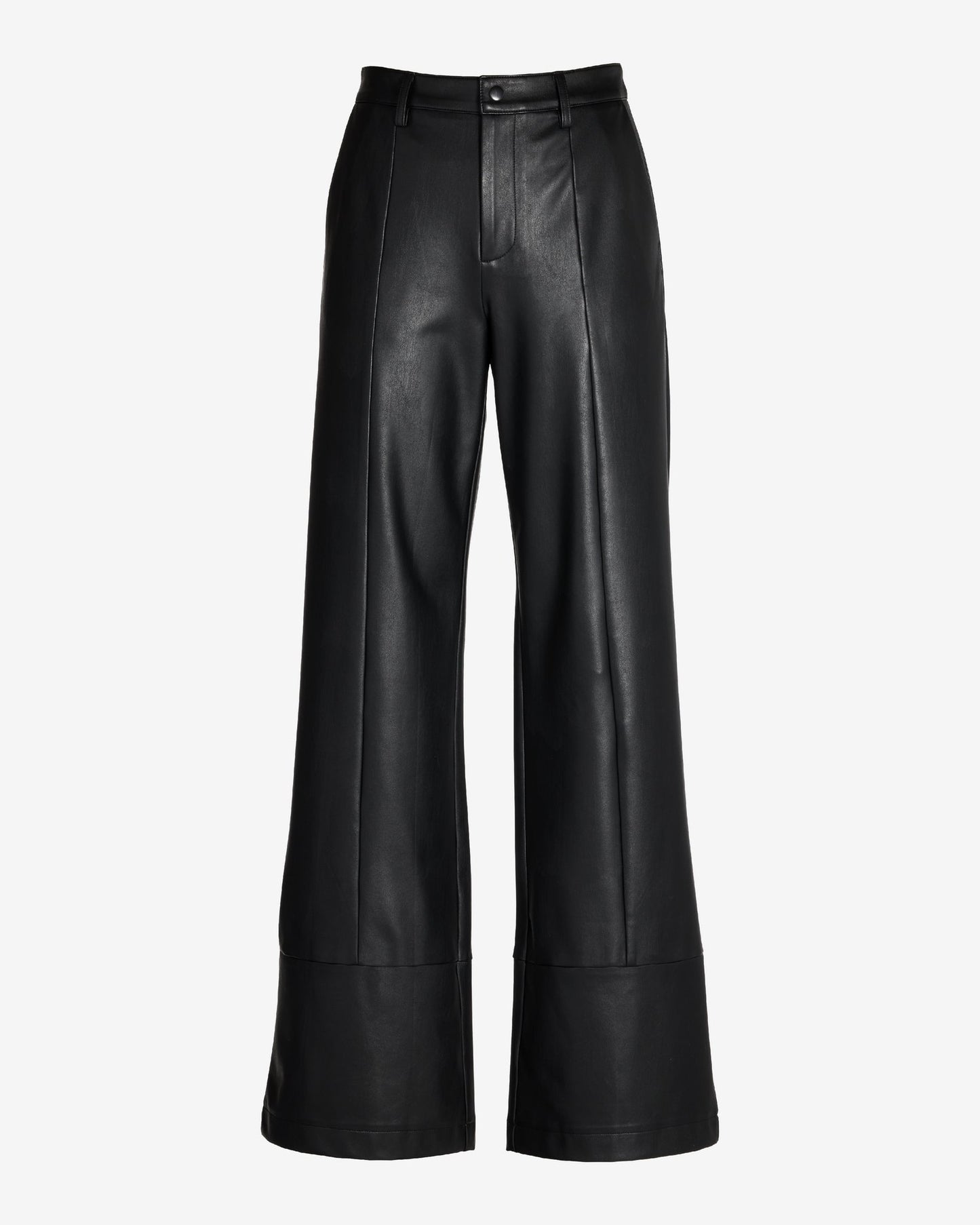 Faux Leather Wide Leg Pant Black