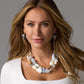 Silver and Acrylic Stone Layered Necklace Blue/Silver