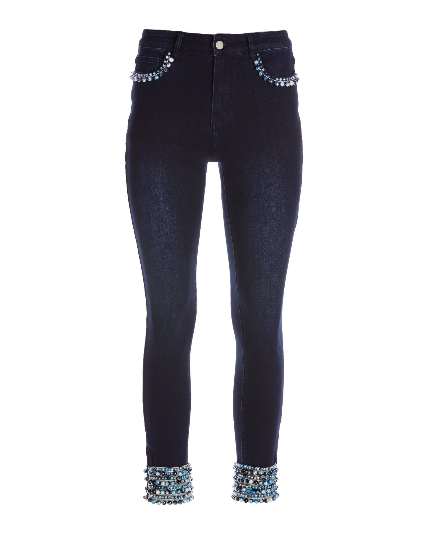 Mixed Pearl Ankle Jean Dark Wash