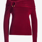 Hardware Fold Over Sweater Jester Red