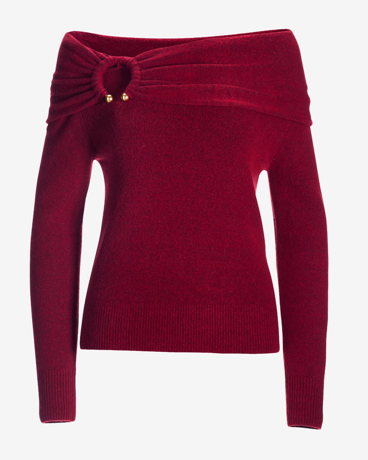 Hardware Fold Over Sweater Jester Red