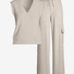 Sleeveless Top and Cargo Pant Set Heather Oatmeal