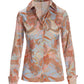 Paisley Print Sophia Button-Up Charmeuse Blouse Multi