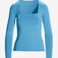 So Modern Square Neck Long Sleeve Top Blue Grotto