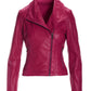 Leather Collared Moto Jacket Blossom