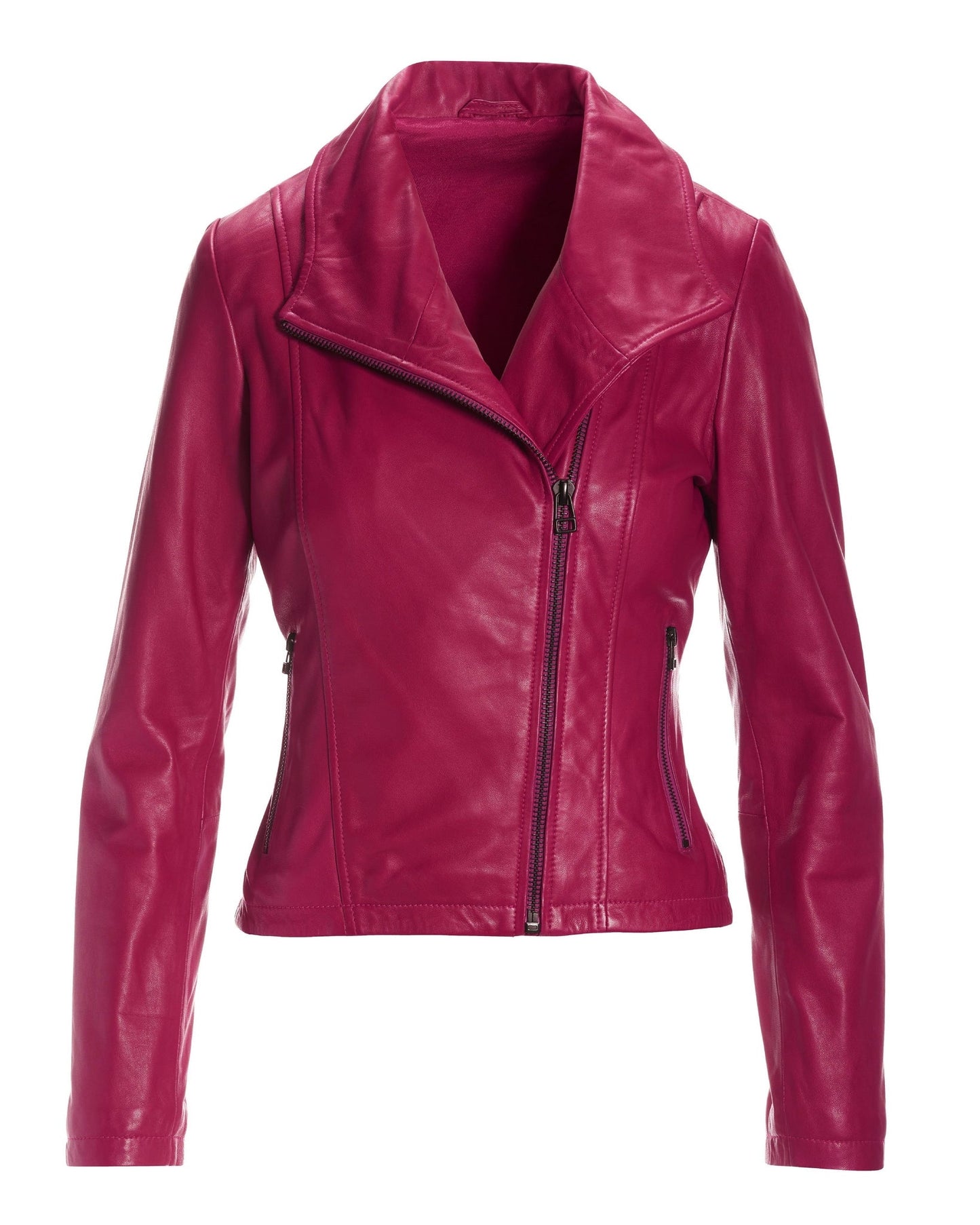 Leather Collared Moto Jacket Blossom