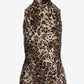 So Chic Animal Print Sleeveless Turtleneck Knit Top Neutral