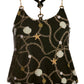 Seaside Status Hardware Blouson Top Black Multi