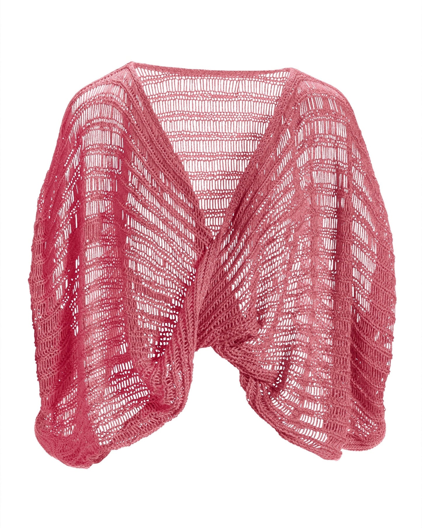 Metallic Twist Sweater Poncho Sachet Pink