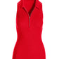 Sleeveless Ribbed Half-Zip Sweater Racing Red