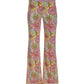 Floral Explosion Border Palazzo Pant Pink Multi