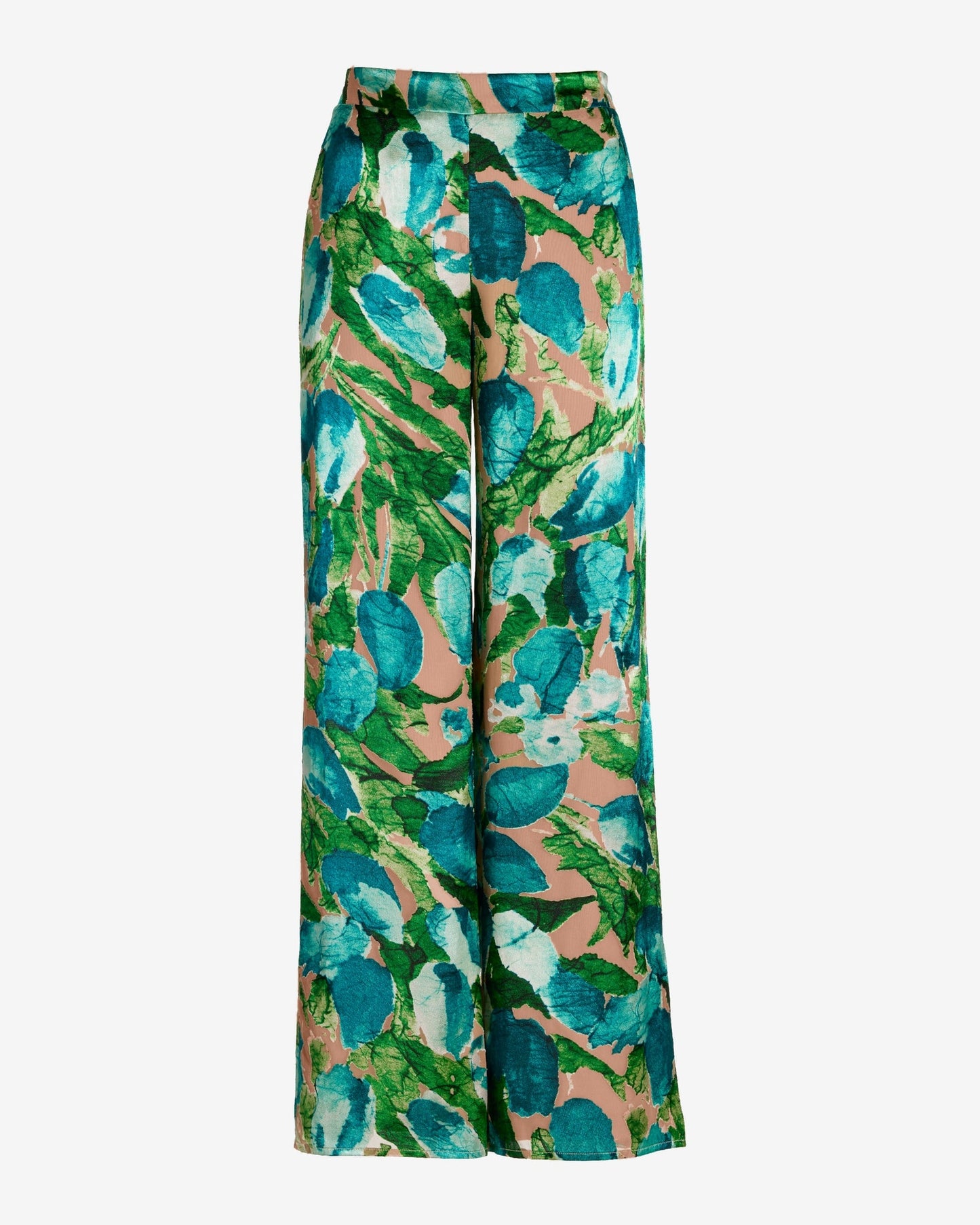 Malibu Burnout Print Wide Leg Pant Blue/Green Multi