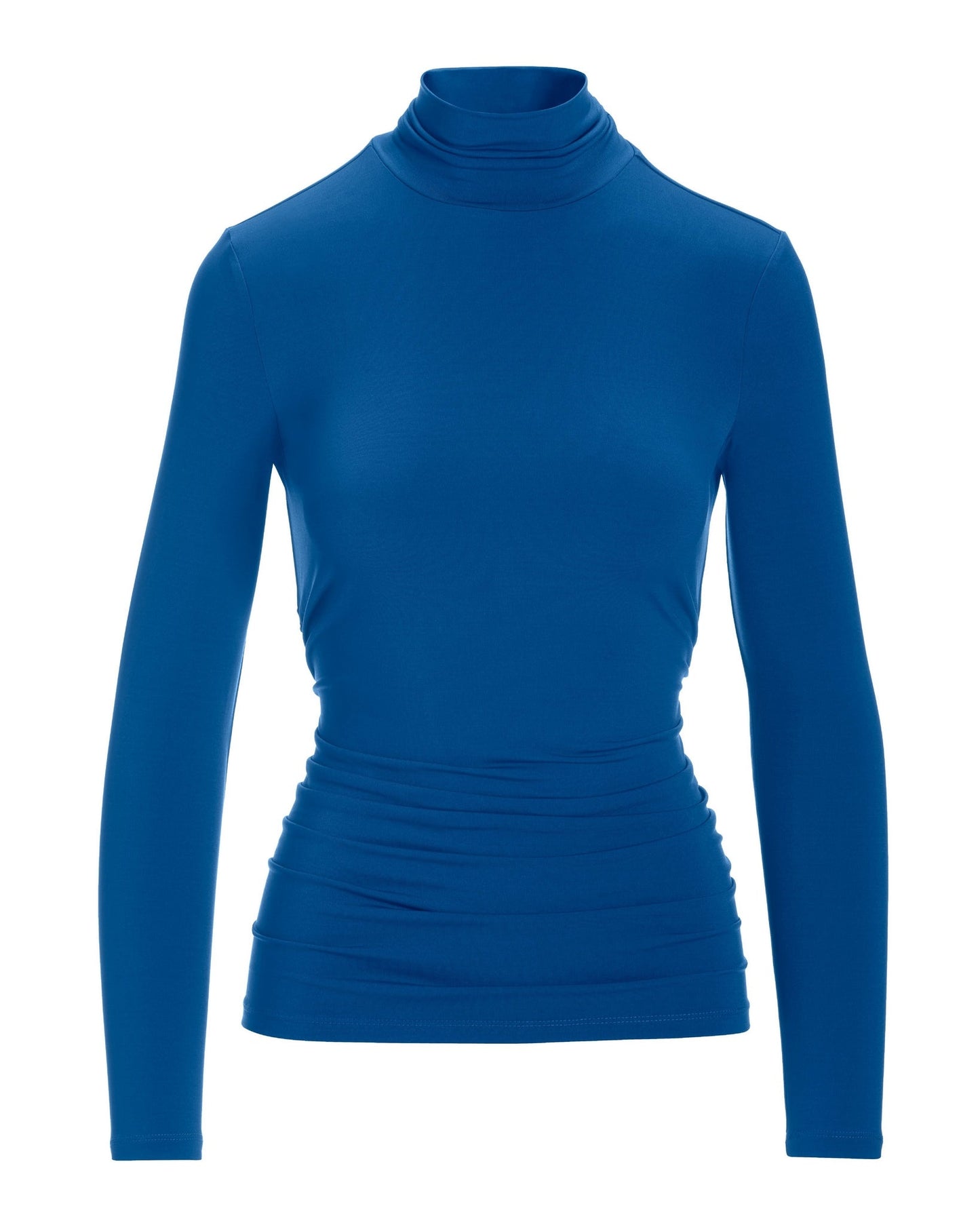 So Chic Ruched Turtleneck Top Classic Blue
