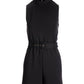 Mock Neck Belted Romper Proper Black