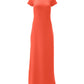 Off the Shoulder Short Sleeve Maxi Dress Hot Coral