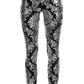 Foil Print Ankle Jean Black/Silver