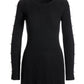Pearl Embellished Open Sleeve Ribbed Sweater Tunic Black