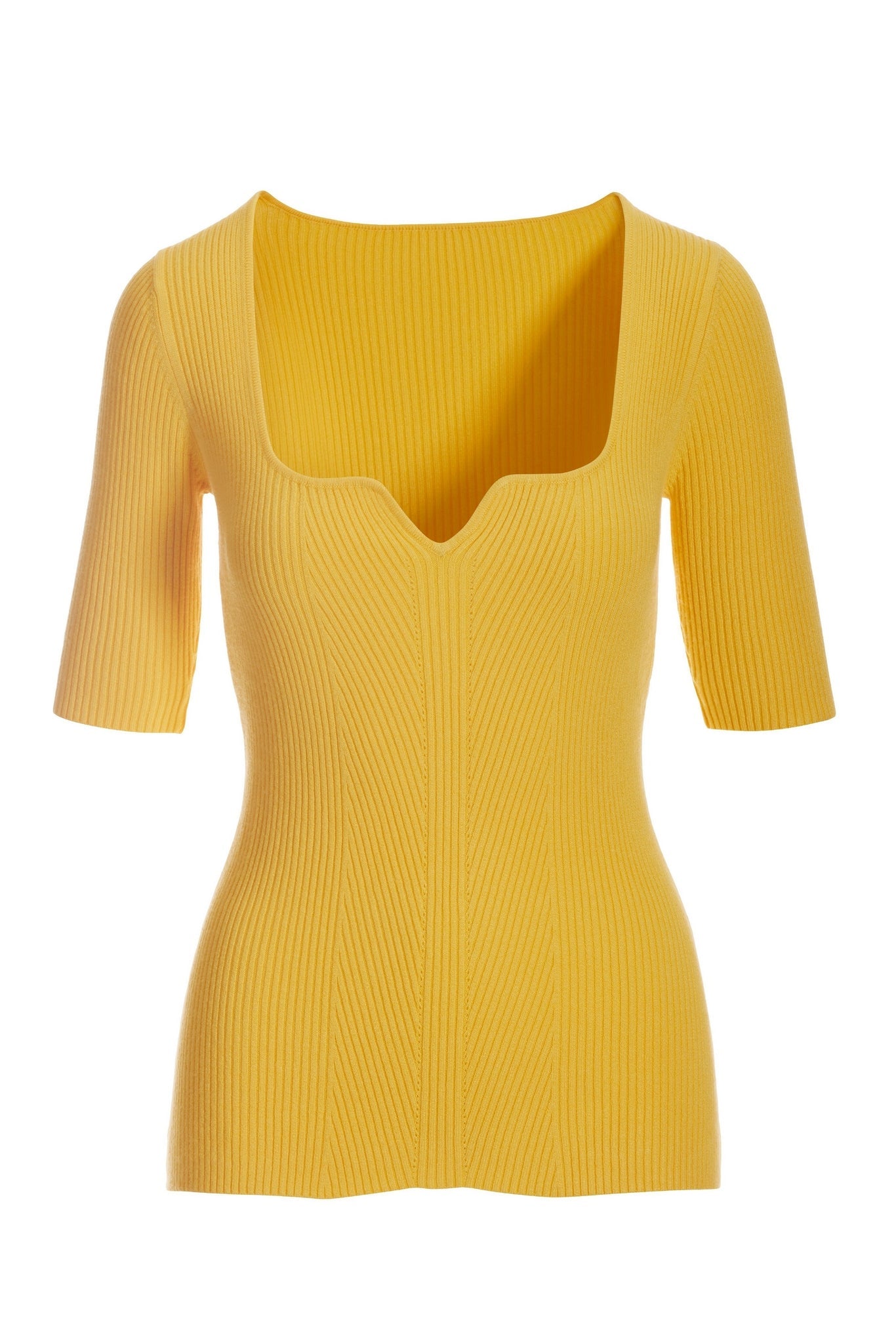 Rib Notch Sweater Lemon Drop