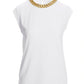 Chain Neck Short Sleeve Tee White/Gold