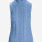 Embellished Cable Turtleneck Sweater Tank Clear Blue Sky