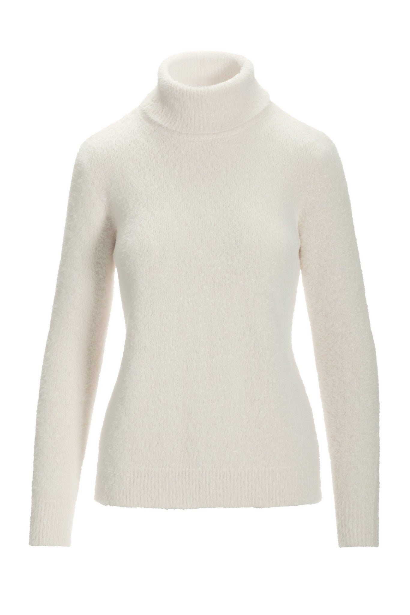 Plush Turtleneck Sweater Off White