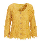 Three-Quarter Sleeve 3D Floral Lace Jacket Lemon Drop