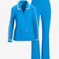 Beyond Travel Piped Collared Sport Set Blue White