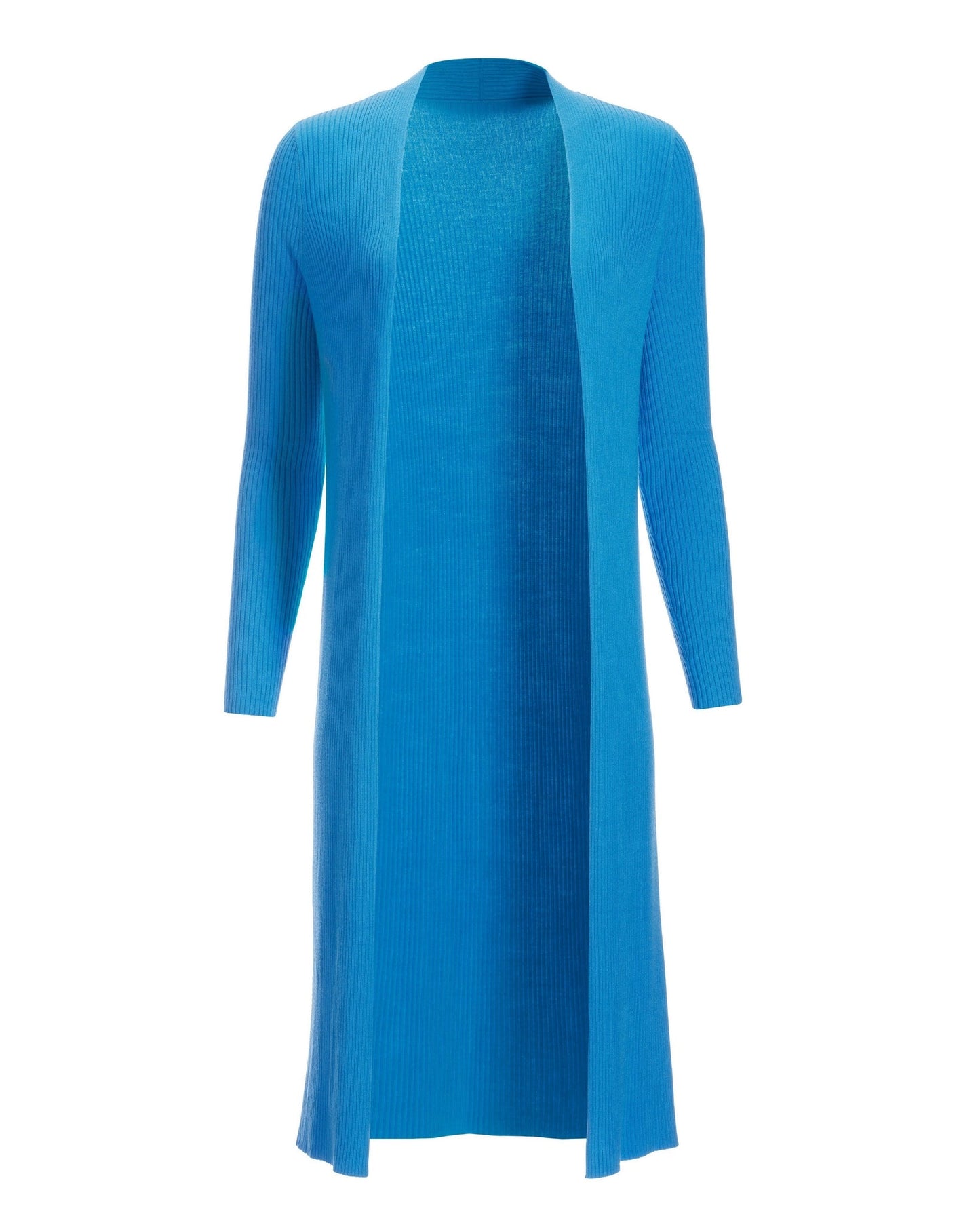 Rib Long Cardigan Sweater Blithe Blue