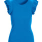 So Essential Rib Ruffle Shoulder Tank Indigo Bunting